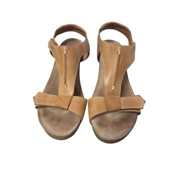 Taos Sheila Tan Open Toe Hook & Loop Strap Sandal Size EU39 US 8-8.5 - Picture 11 of 11